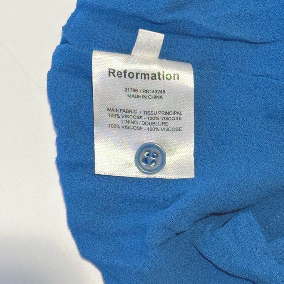 Reformation Nantes Floral Blue Midi Dress Sz 2 - Picture 6 of 8